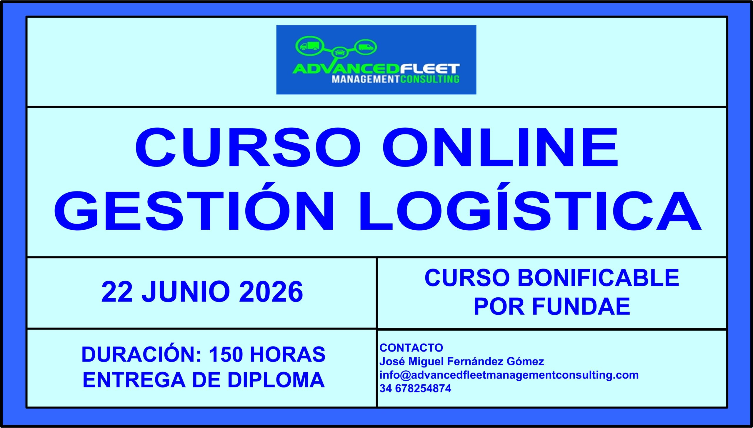 4º Curso online de Gestión Logística. 22 de Junio 2026.