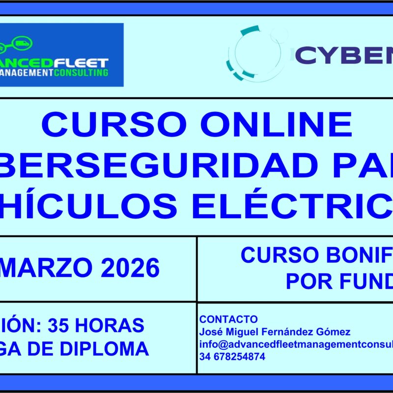 3º Curso online de Ciberseguridad para vehículos eléctricos. 16 de Marzo.