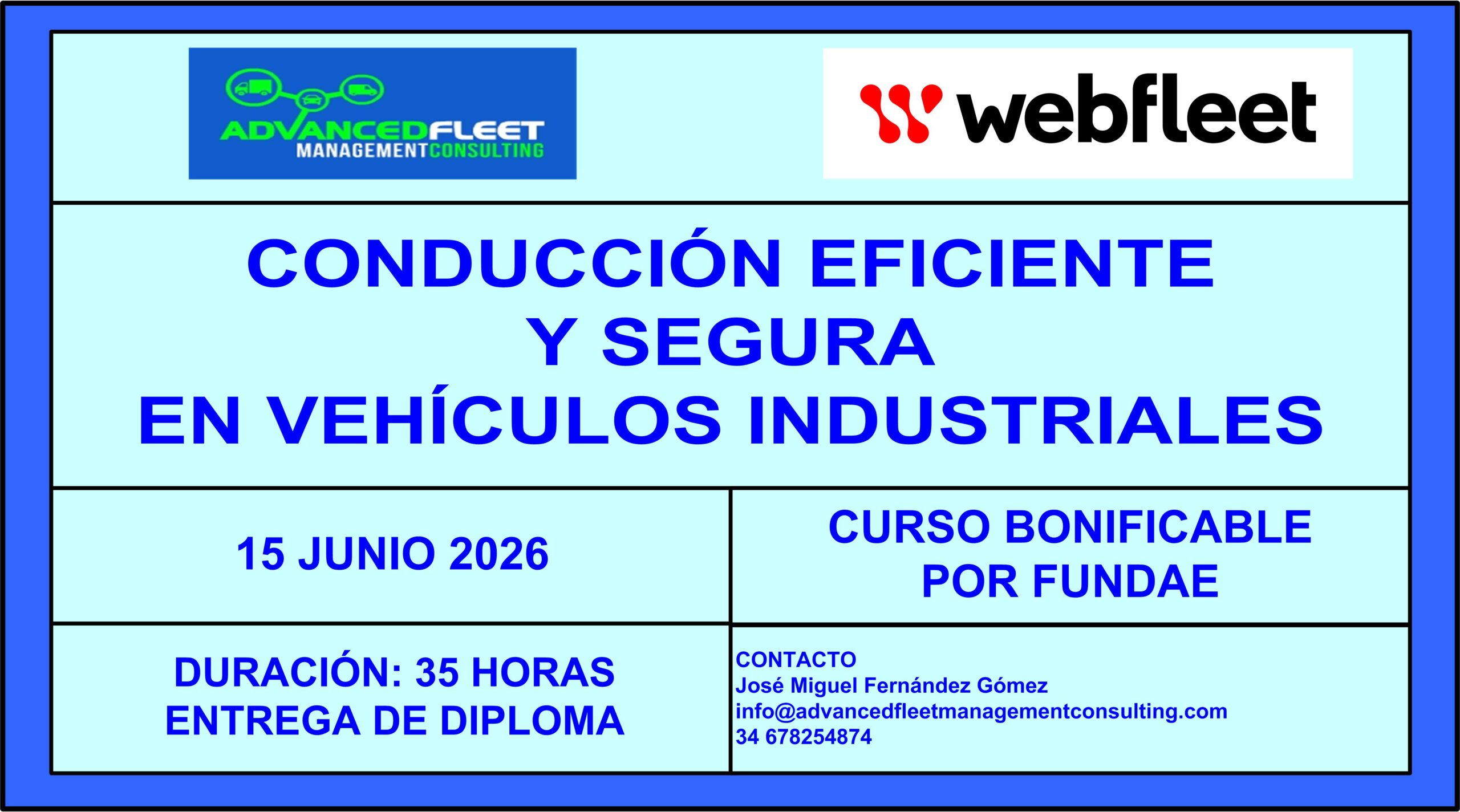 1º Curso online de Conducción eficiente y segura en vehículos industriales. 15 de Junio.