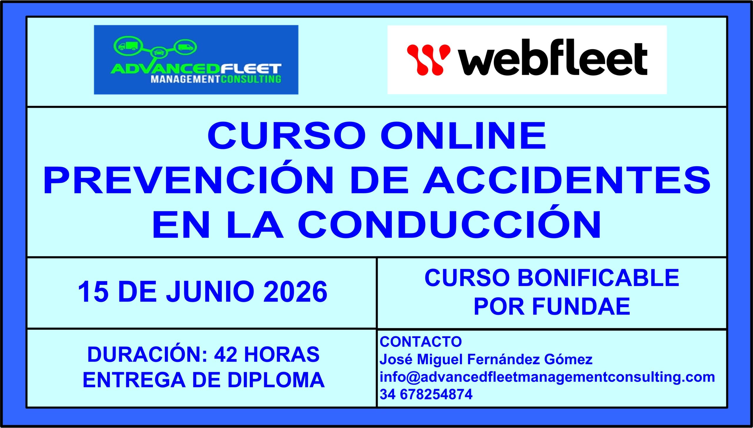 1º Curso online de Prevención de accidentes en la conducción. 15 de Junio.